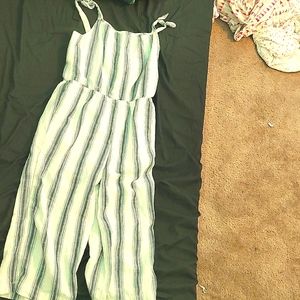 Blue and white romper